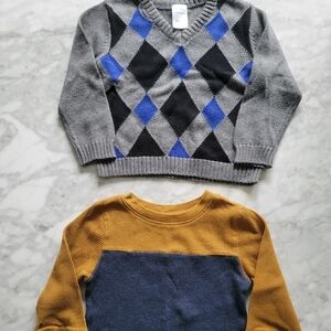 Gymboree Gray and Blue Argyle Sweater And Cat & Jack Thermal